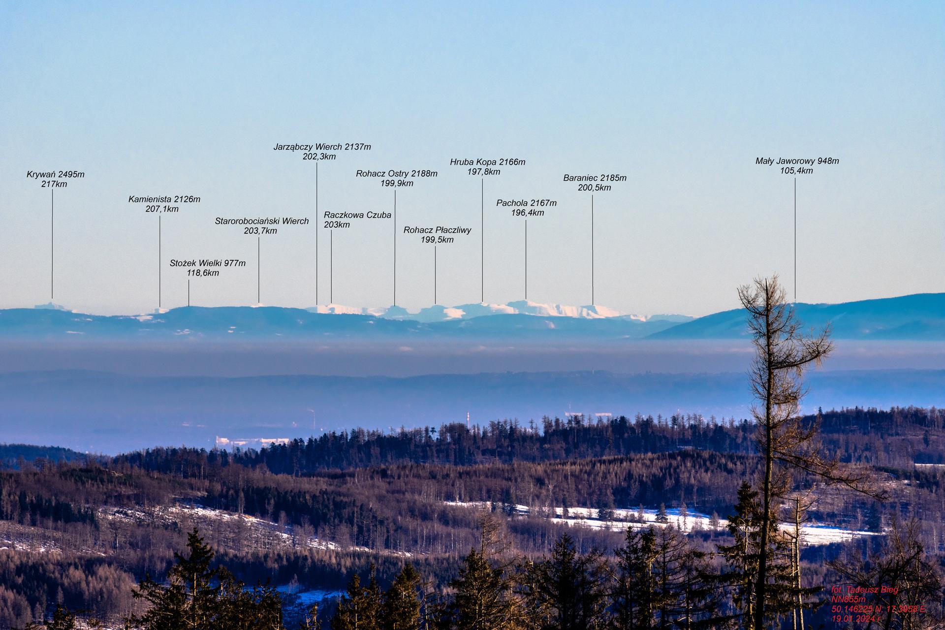 Tatry Zachodnie ze szczytu N855m