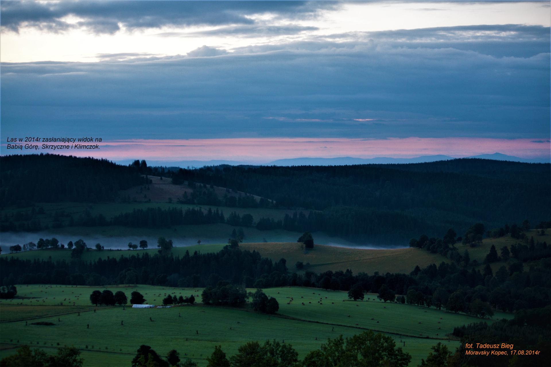 Beskidy z wieży na Skalce 2014